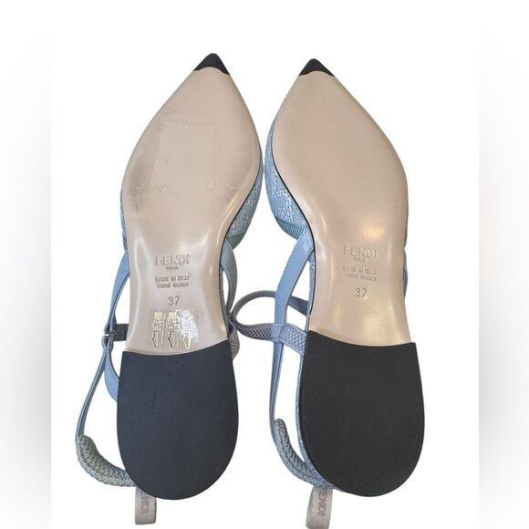 NWT Fendi Kitten Slingback Rafia Pointed Flats (7) - Picture 8 of 10
